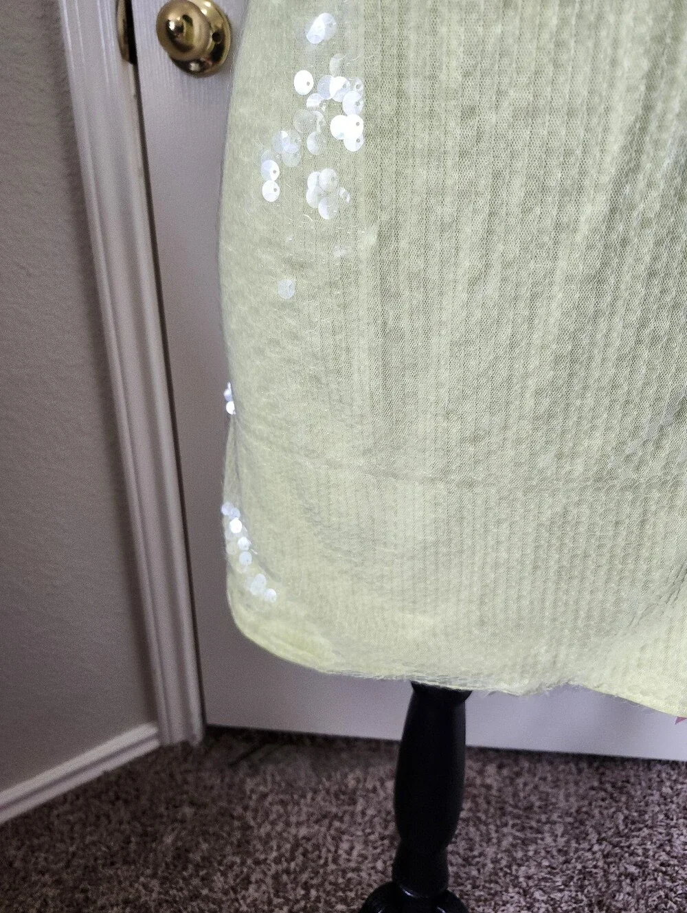 PrettyLittleThing Pastel Yellow Sequin Strappy 1 Shoulder Dress US 10